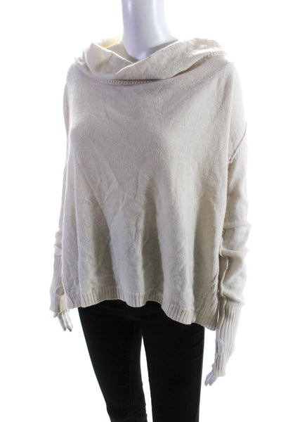 27 Miles Womens Cashmere Knit Long Sleeve Mock Neck Sweater Top Beige Size XS