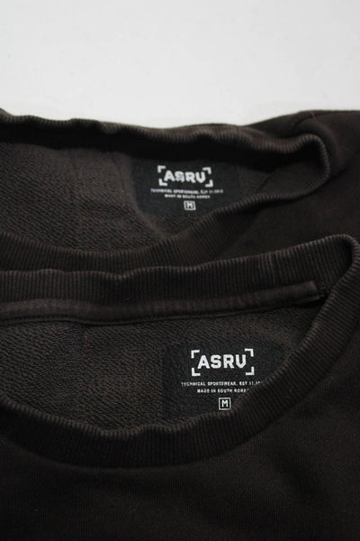 ASRU Mens Terry Round Neck Short Sleeve Sweatshirt Top Brown Size M Lot 2