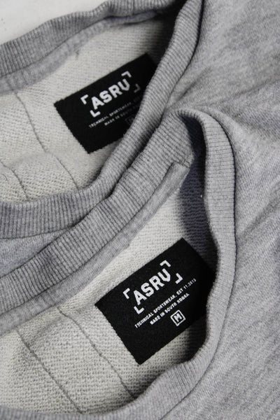 ASRU Mens Terry Round Neck Short Sleeve Sweatshirt Top Gray Size M Lot 2