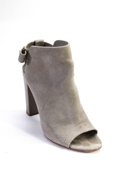 Vince Womens Suede Open Toe Slingbacks Ankle Boots Gray Size 8.5 Medium