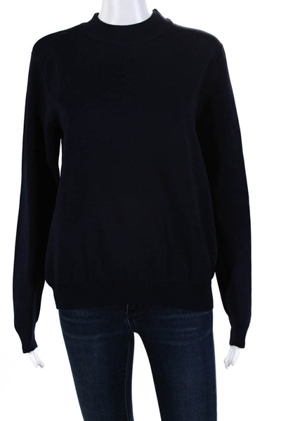 FRNCH Womens Mock Neck Oversize Pullover Sweater Navy Blue Size Small/Medium