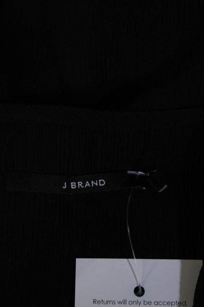 J Brand Womens Darted Textured Sleeveless Scoop Neck Tank Top Black Size XS