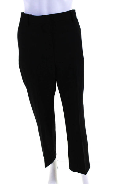 3.1 Phillip Lim Women's Wool Straight Leg Mid Rise Trousers Black Size 10
