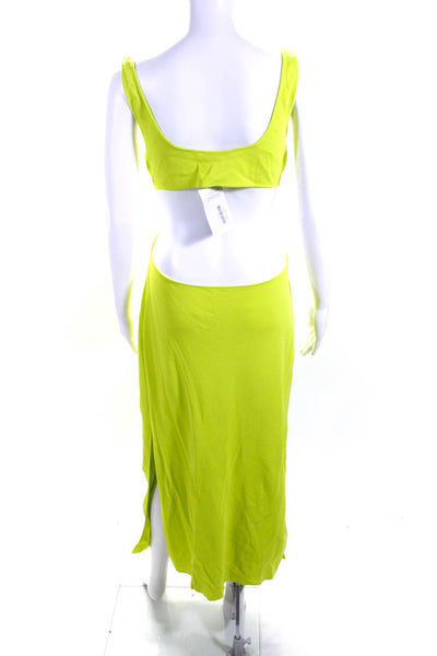 Solid & Striped Womens Jersey Knit Cut Out Scoop Neck Dress Neon Green Size XL