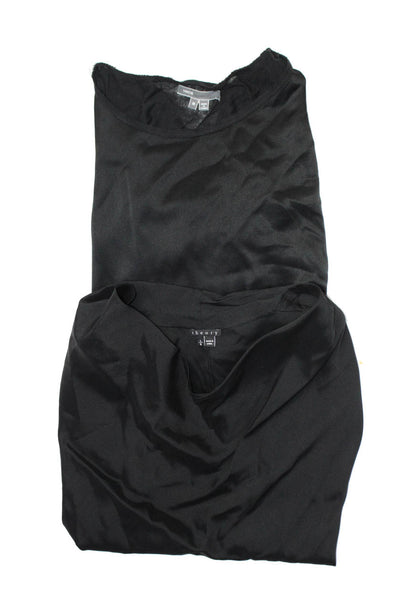 Theory Vince Womens Sleeveless Blouse Thin Knit Shirt Tops Black Size L M Lot 2