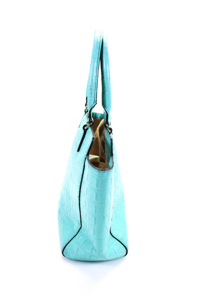 Kate Spade Women's Top Handle Texture Latch Closure Tote Handbag Blue Size M