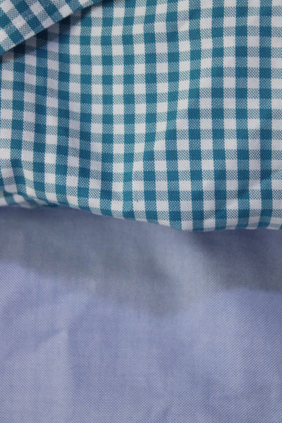 Brooks Brothers Mens Cotton Check Print Buttoned Collar Tops Blue Size XL Lot 2