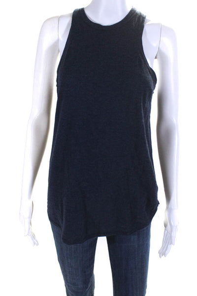 360 Sweater Womens Scoop Neck Knit Tank Top Blue Cotton Size Medium