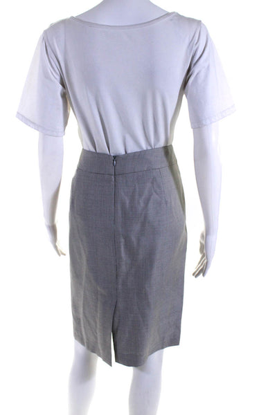 Armani Collezioni Womens Woven Knee Length Straight Pencil Skirt Gray Size 8