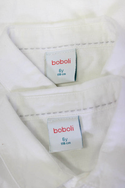 Crewcuts Boboli Boys Cotton Check Print Buttoned Tops Green Size 6Y  6-7 Lot 3