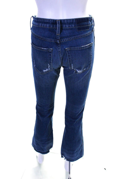 Amo Womens Denim Mid-Rise Medium Wash Straight Leg Jeans Pants Blue Size 25