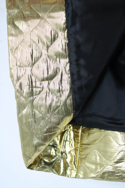 Celine Womenbs Long Sleeves A Line Dress Black Gold Wool Blend Size EUR 40