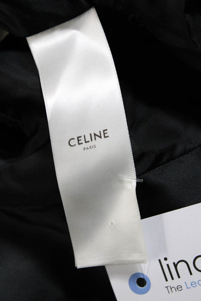 Celine Womenbs Long Sleeves A Line Dress Black Gold Wool Blend Size EUR 40