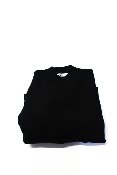 Zara Womens Long Sleeve Turtleneck Mesh Top Blouse Sweater Black Size Small Lot2