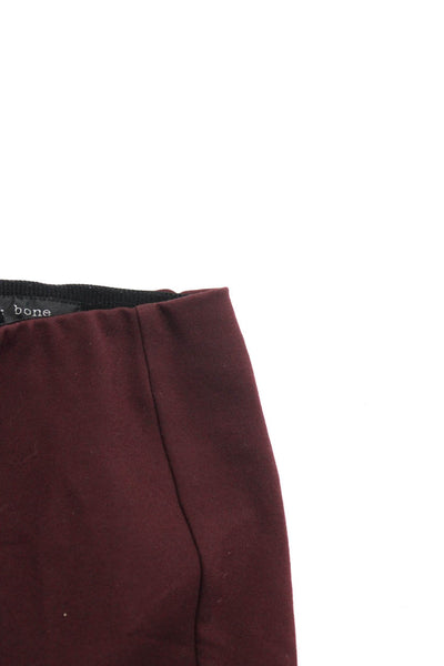 Rag & Bone Women's Zip Closure Straight Leg Ankle Pant Burgundy Size 6