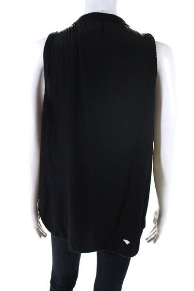 Lola & Sophie Women's Round Neck Sleeveless Blouse Black Size S