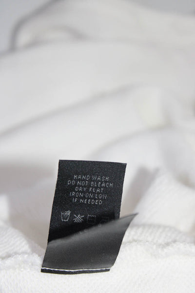 RtA Women's Crewneck Long Sleeves Distress Mini Sweater Dress White Size L