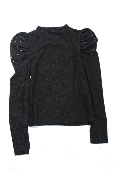 Zara Womens Sweater Top Charcoal Gray Size S Lot 2
