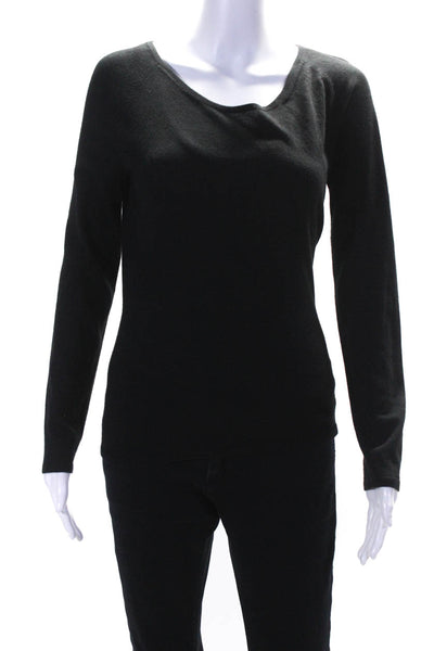 Saks Fifth Avenue  Womens Tight Thin Knit Long Sleeved Sweater Black Size M