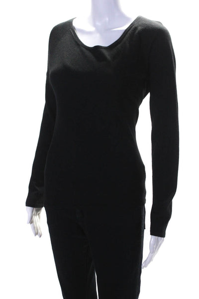 Saks Fifth Avenue  Womens Tight Thin Knit Long Sleeved Sweater Black Size M