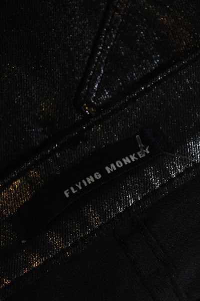 Flying Monkey Womens Metallic Low-Rise Skinny Leg Jeans Jeggings Gray Size 27