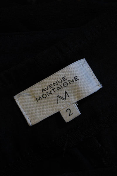 Avenue Montaigne Womens High Rise Pull On Slim Leg Pants Black Size 2