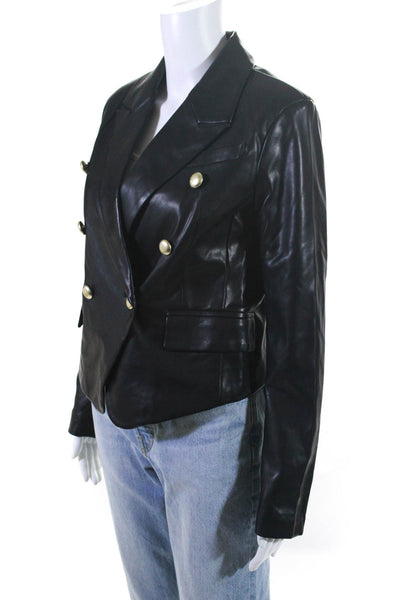 Dolce Cabo Womens Double Breast Buttoned Darted Collared Blazer Black Size EUR34