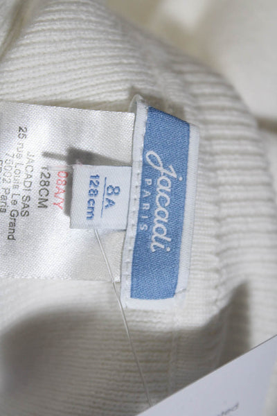 Jacadi Girls Cotton Knit Long Sleeve Turtleneck Pullover Sweater Navy Size 8