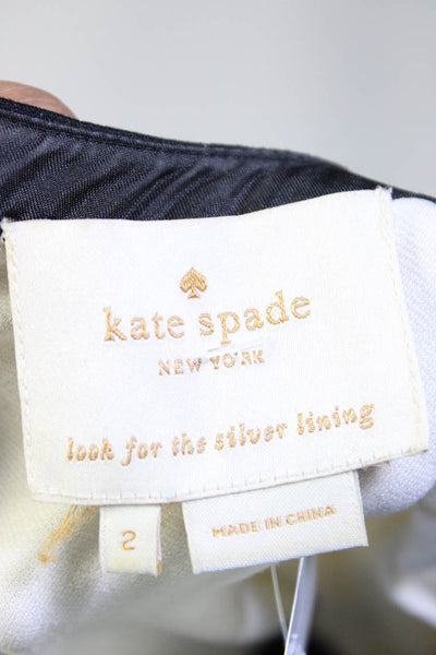 Kate Spade Women's Round Neck Short Sleeves Color Block Mini Dress Size 2