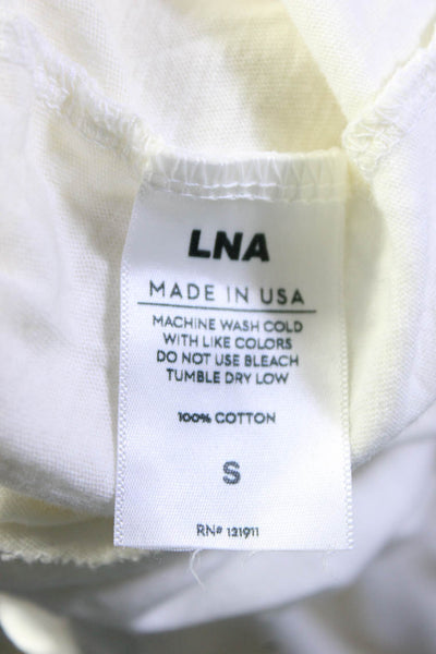 LNA Women's Spaghetti Straps Drawstring Waist Jumpsuit White Size S