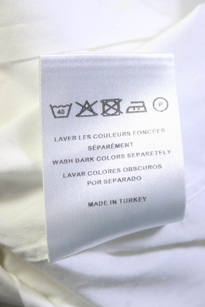 Sandro Women's Collar Long Sleeves Button Down Cotton Shirt White Size 40