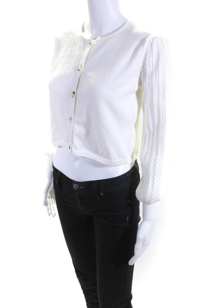 Muche Et Muchette Womeno's  Long Sleeves Button Up Cardigan White One Size