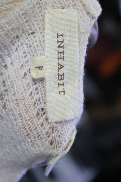 Inhabit Womens Cashmere Short Sleeves Wrap Sweater Beige Size Petite