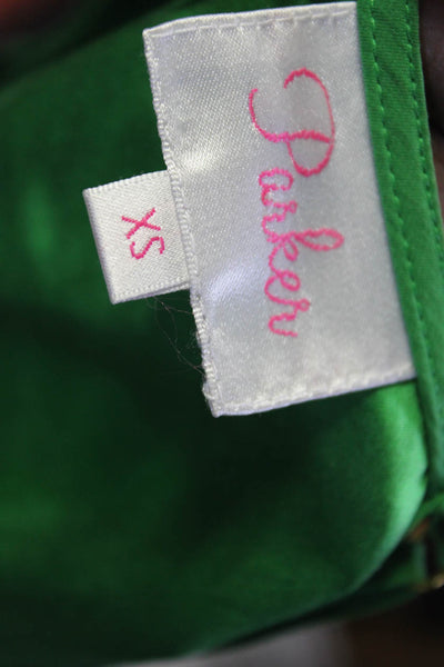 Parker Womens Silk V Neck Sleeveless Romper Green Size Extra Small