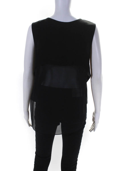 Rag & Bone Womens Sleeveless Scoop Neck Boxy Top Blouse Black Size Medium