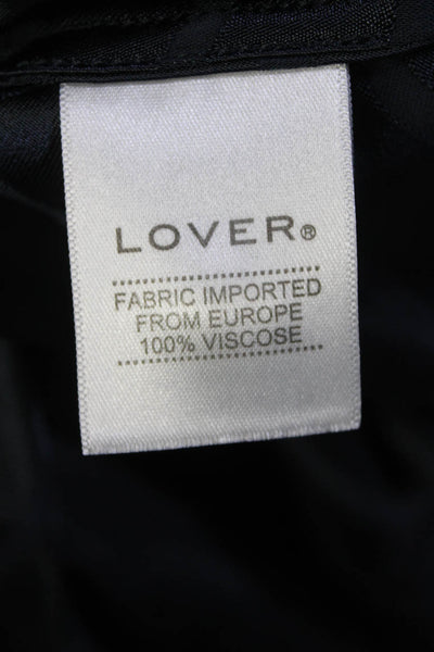 Lover Womens Long Sleeve Satin Stripe Twist Cutout Bodice Midi Dress Navy Size 2