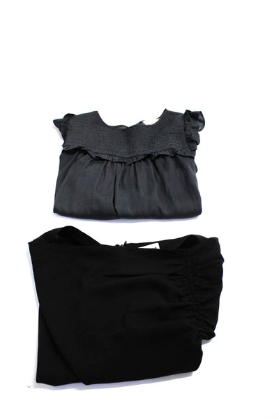 Super Down Loft Womens Ruched Skirt Tank Top Black Grey Size Medium Lot 2