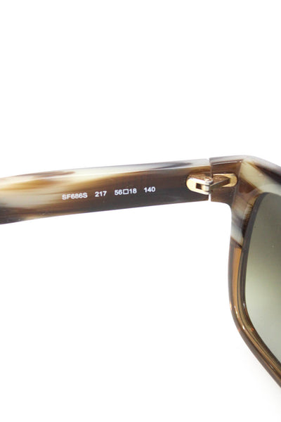 Salvatore Ferragamo SF686S 217 Brown Beige Striped Print Square Sunglasses