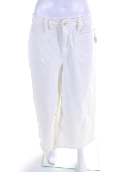 Point Sur Women's High Rise Wide Leg Jeans White Size 30