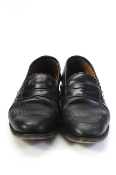 Allen Edmonds Mens Leather Round Apron Toe Darted Slip-On Loafers Black Size 9