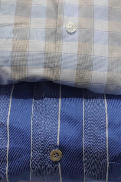 Michael Kors Ermenegildo Zegna Mens Cotton Check Stripe Tops Blur Size S M Lot 2