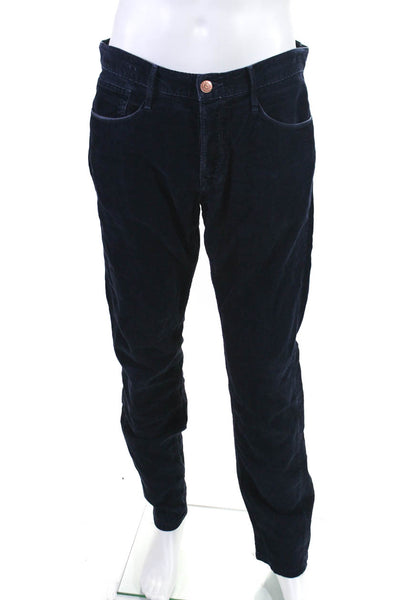 Earnest Sewn Mens Button Up Corduroy Pants Navy Blue Cotton Size 32
