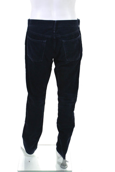 Earnest Sewn Mens Button Up Corduroy Pants Navy Blue Cotton Size 32