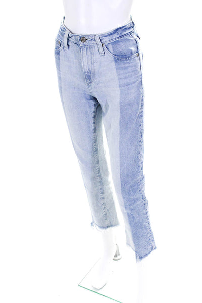 AG Adriano Goldschmied Womens Cotton Buttoned Straight Leg Jeans Blue Size EUR24