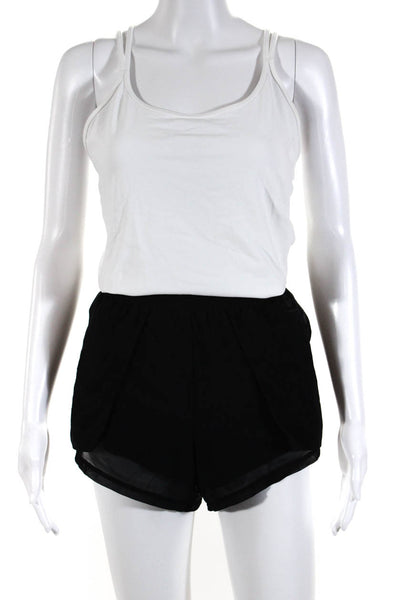 Lululemon Michi Womens Mesh Athletic Shorts Tank Top White Black 10 Large Lot 2