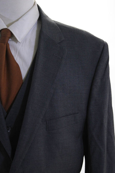 Pronto Uomo Mens Two Button Blazer Jacket Gray Wool Blend Size 46 Regular