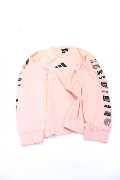 Adidas Psycho Bunny Mens Graphic Tee Shirt Pink Gray Size 4 Small Lot 2