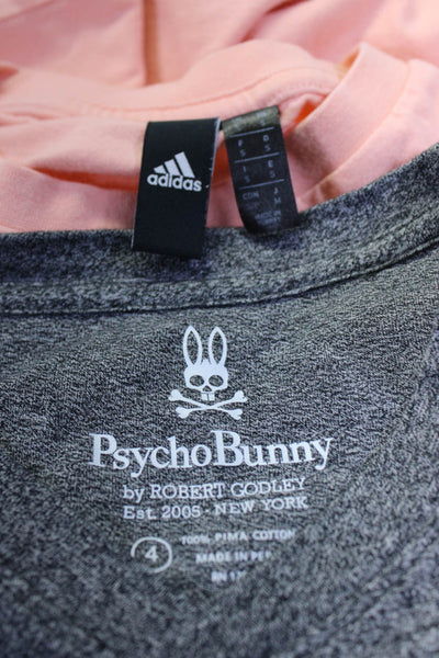 Adidas Psycho Bunny Mens Graphic Tee Shirt Pink Gray Size 4 Small Lot 2