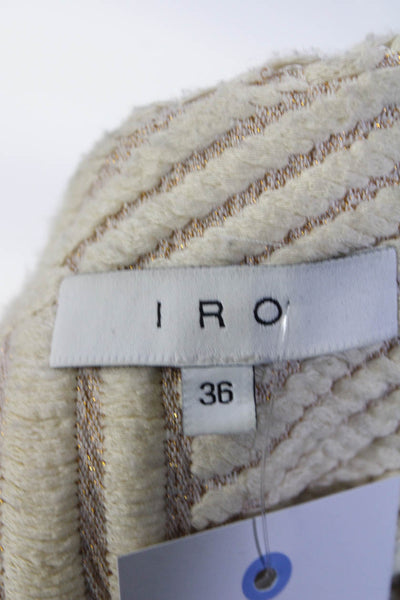 IRO Woens Metallic Woven Asymmetrical Jacket Ivory Size FR 36