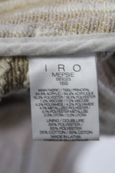 IRO Woens Metallic Woven Asymmetrical Jacket Ivory Size FR 36